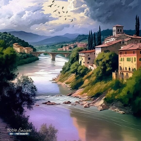 Italy Fantasy Art Watercolor‎ Oil Painting Print - Picture 6 of 6
